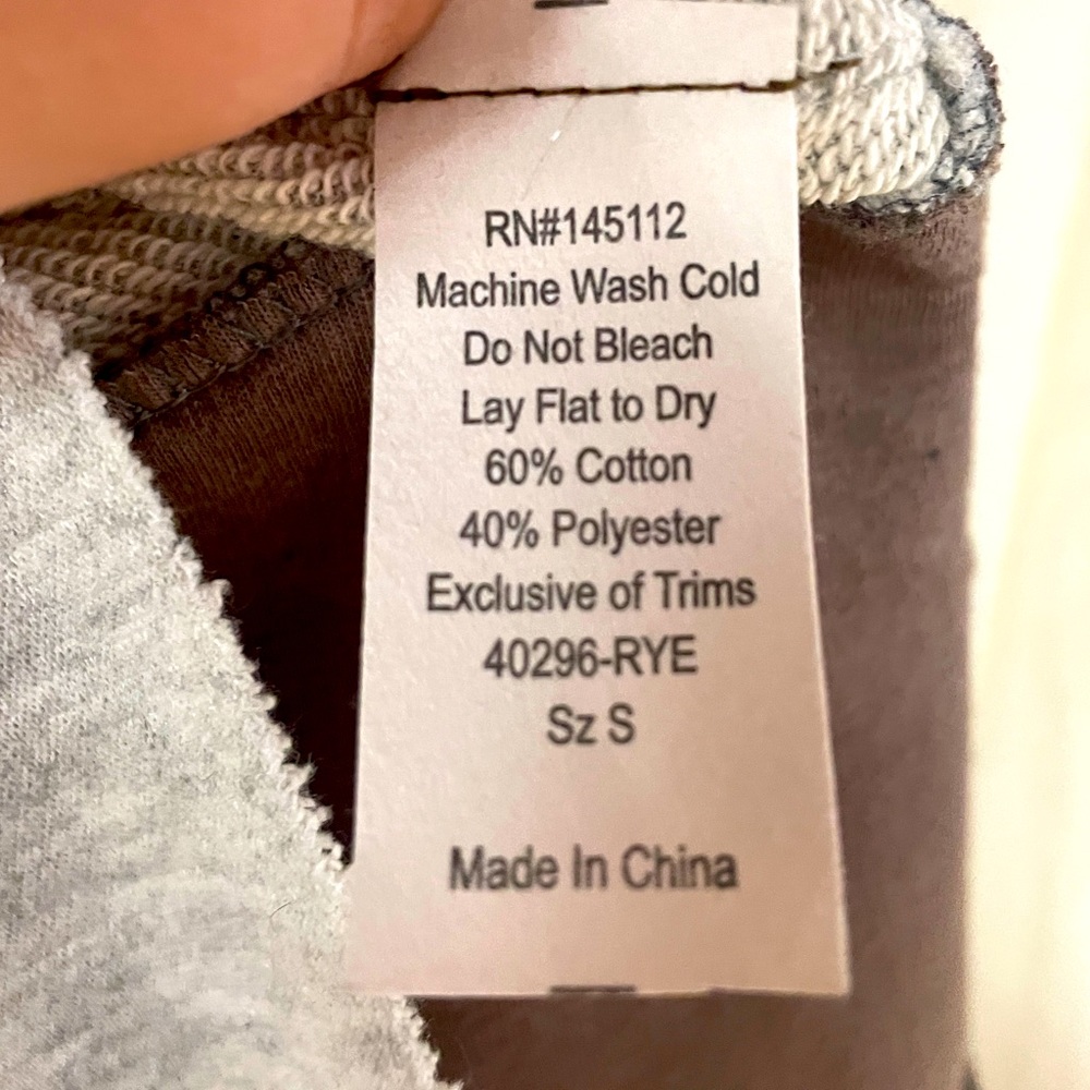Anthropologie People Like Frank Gray With Brown Leather Jacket Raw Hem, Sz S - Picture 4 of 5